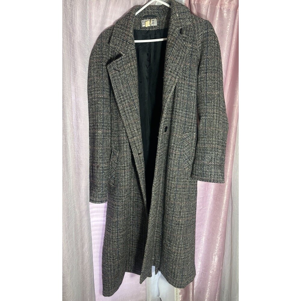 Vintage S.B. II by Bitterman Wool Herringbone Tweed Coat Made In Yugoslavia Sz 7